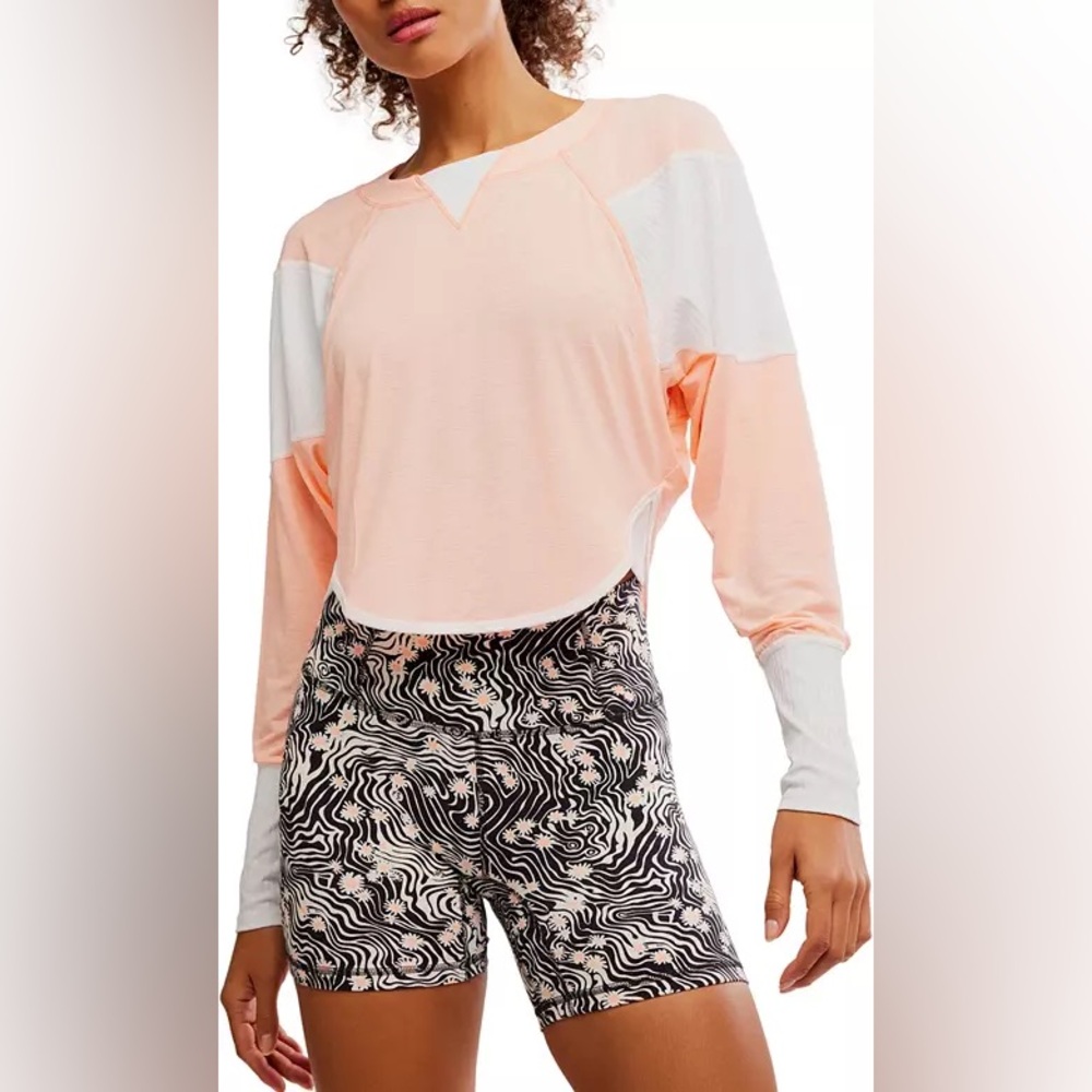 Like New! FP Movement Spotlight Long Sleeve Layer Top Peach Size Small